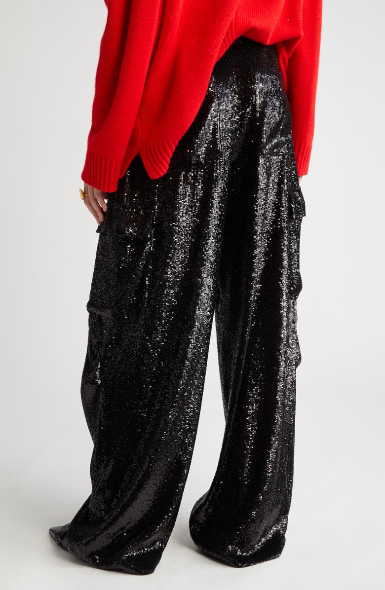 A.L.C. Megan Sequin Wide Leg Cargo Pants, Alternate, color, 