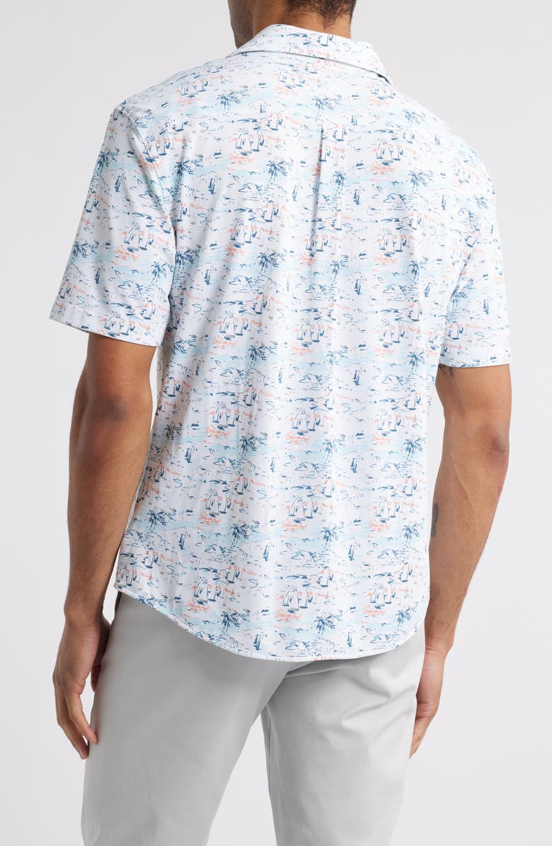 johnnie-O Making Waves Short Sleeve Button-Up Shirt, Alternate, color, 