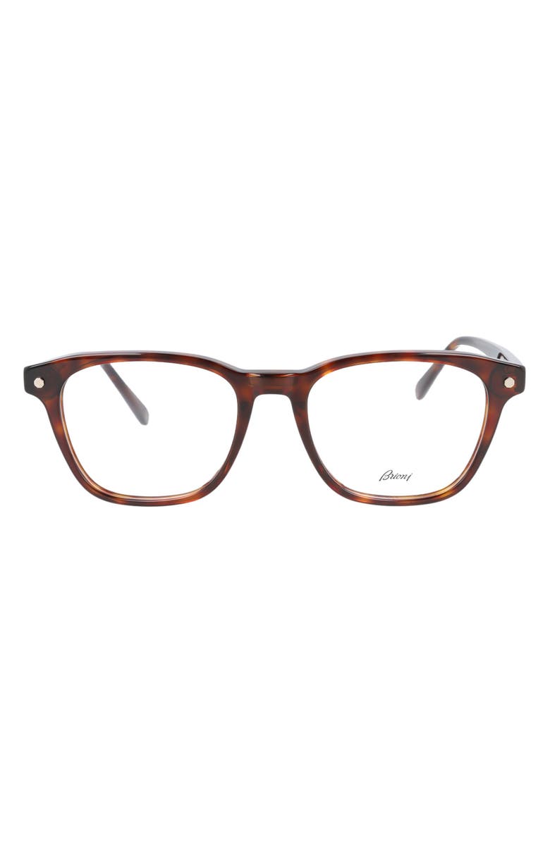 Brioni Fashion 51mm Square Optical Glasses, Main, color, Havana Havana Transparent