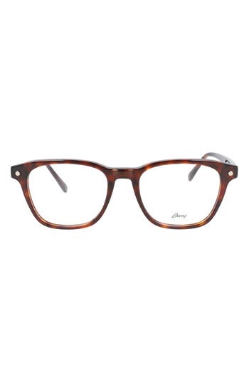 Brioni Fashion 51mm Square Optical Glasses In Havana Havana Transparent