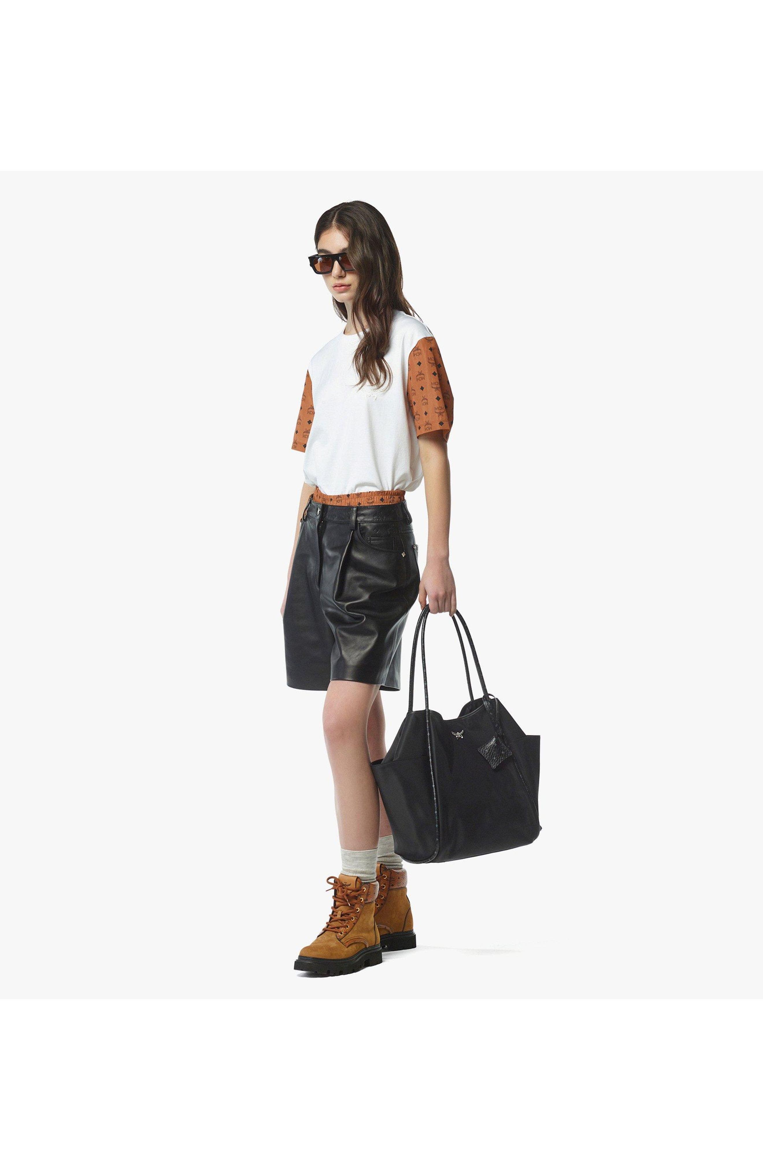 MCM Aren Shopper in ECONYLÂ<sup>®</sup> and Leather, Alternate, color, 