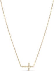 Zoë Chicco Diamond Bezel Cross Necklace