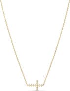 Zoë Chicco Diamond Bezel Cross Necklace