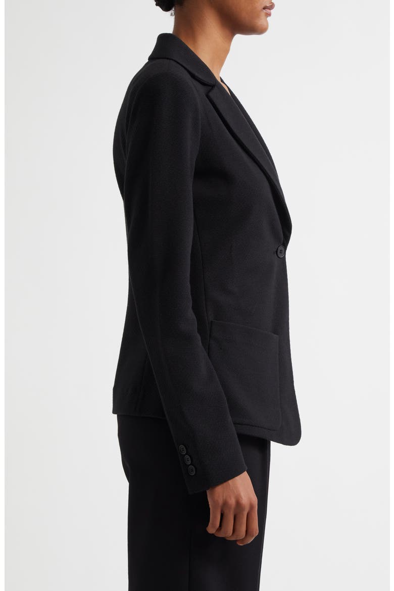 Stretch One-Button Blazer, Alternate, color, SOLID BLACK