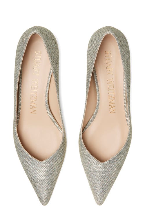 Stuart Weitzman Eva Pointed Toe Pump In Platino Vintage Denim
