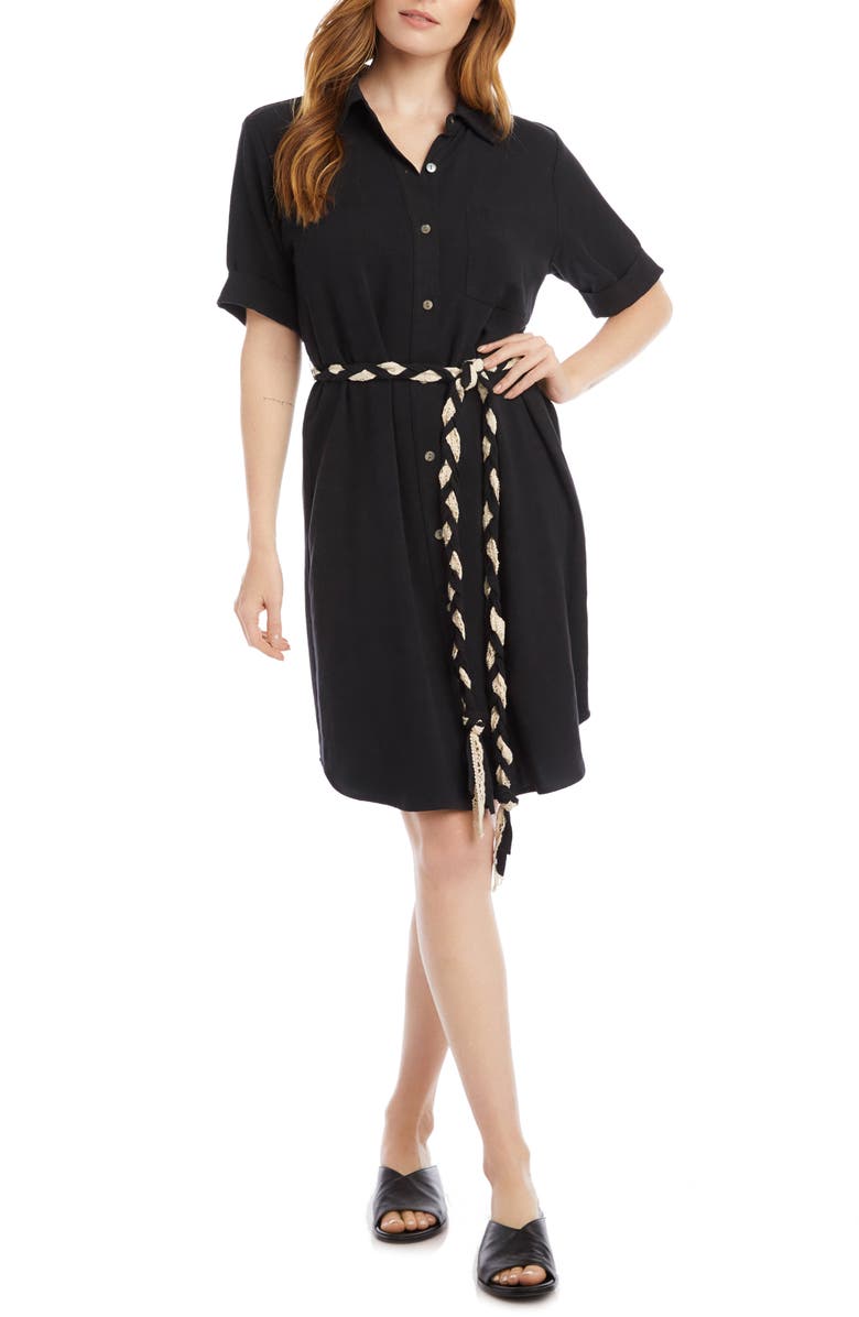 Karen Kane Braided Belt Shirtdress, Main, color, 