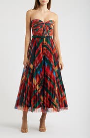 Hutch Meadow Strapless Pleated Gown