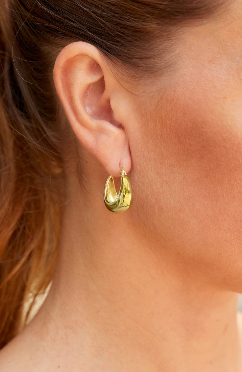 SAVVY CIE JEWELS 18K Yellow Gold Plated Classic Hoop Earrings, Alternate, color, 