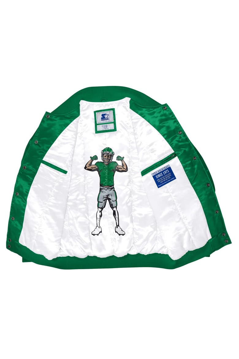 Men's Starter Kelly Green Philadelphia Eagles Exclusive Satin Full-Snap Varsity Jacket, Alternate, color, Kelly Green