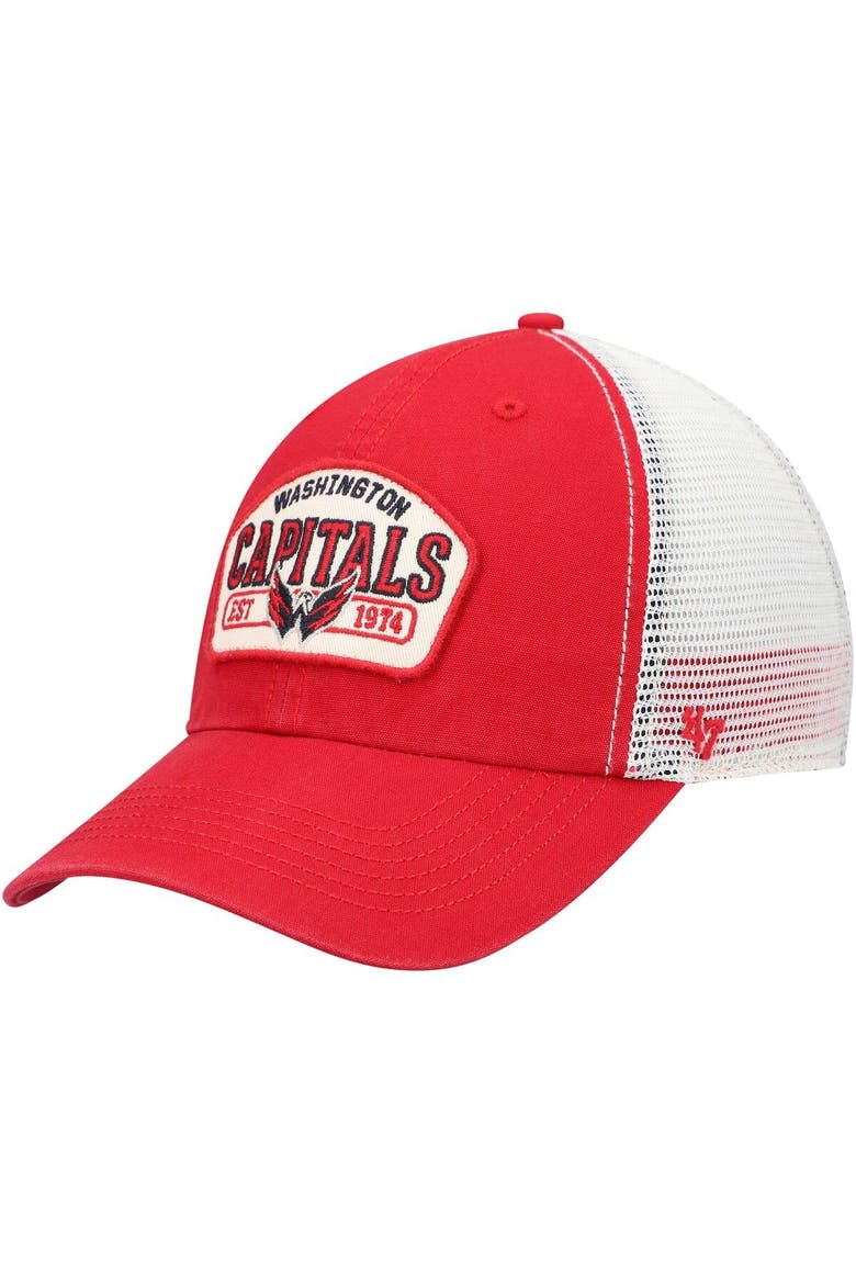 Men's '47 Red Washington Capitals Penwald Trucker Snapback Hat, Main, color, Red