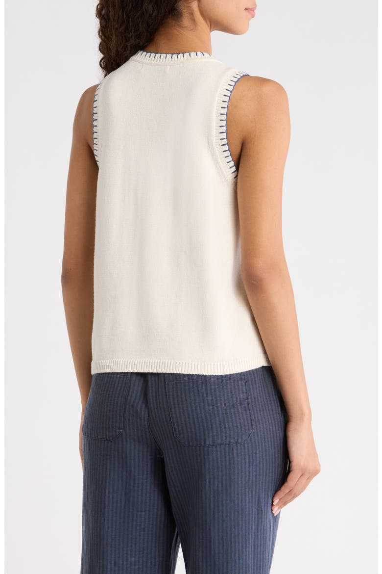 Marisol Whipstitch Cotton Sweater Tank, Alternate, color, PESCARE