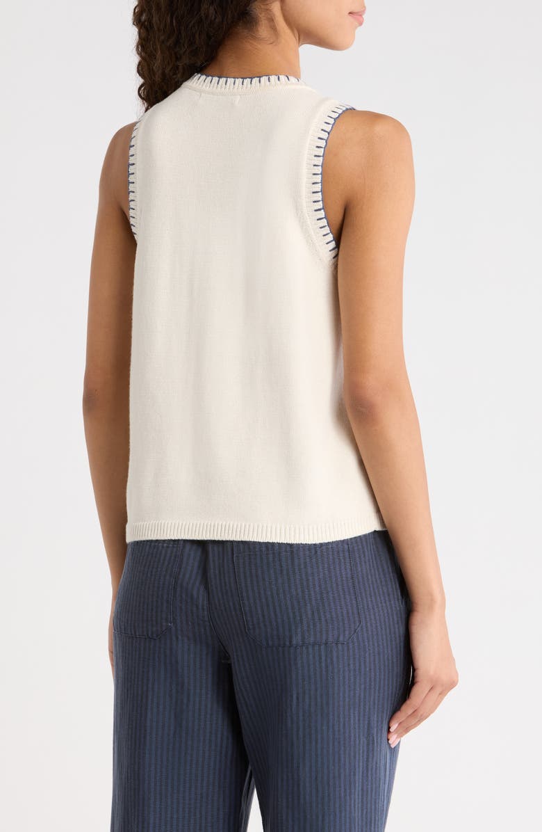 Marine Layer Marisol Whipstitch Cotton Sweater Tank, Alternate, color, Pescare