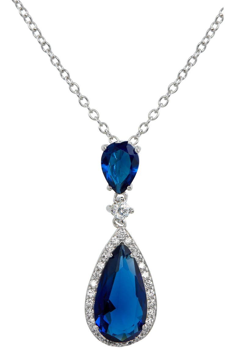 Cubic Zirconia Pendant Necklace, Main, color, BLUE