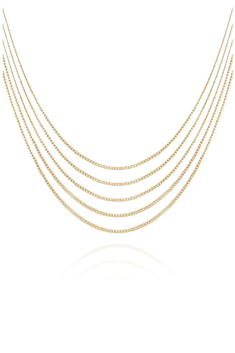Curb Chain Layered Necklace, Main, color, GOLD TONE