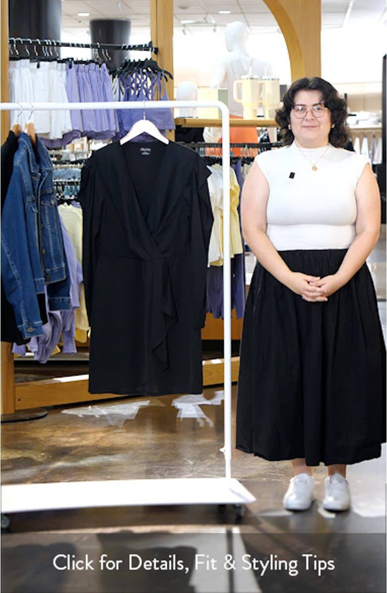 Hayley Long Sleeve Faux Wrap Minidress, sales video thumbnail