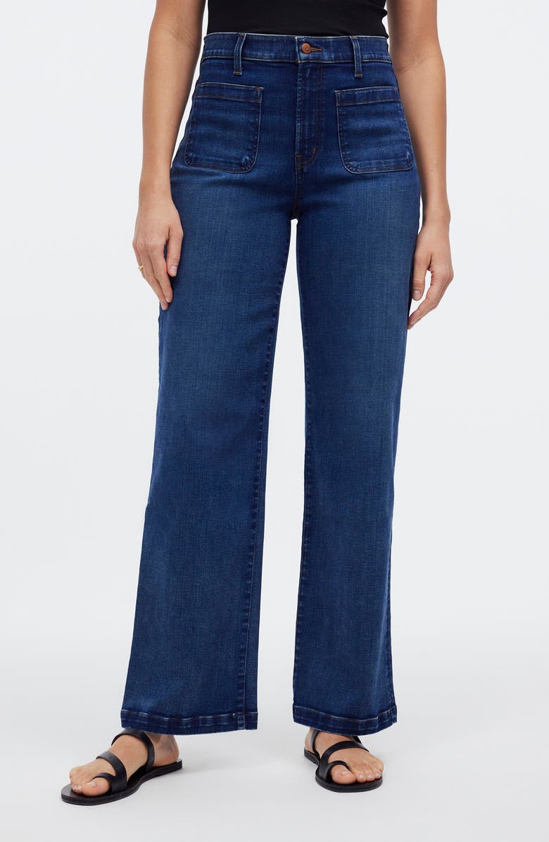 Madewell Emmett Patch Pocket Wide Leg Jeans, Alternate, color, Allentown Wash