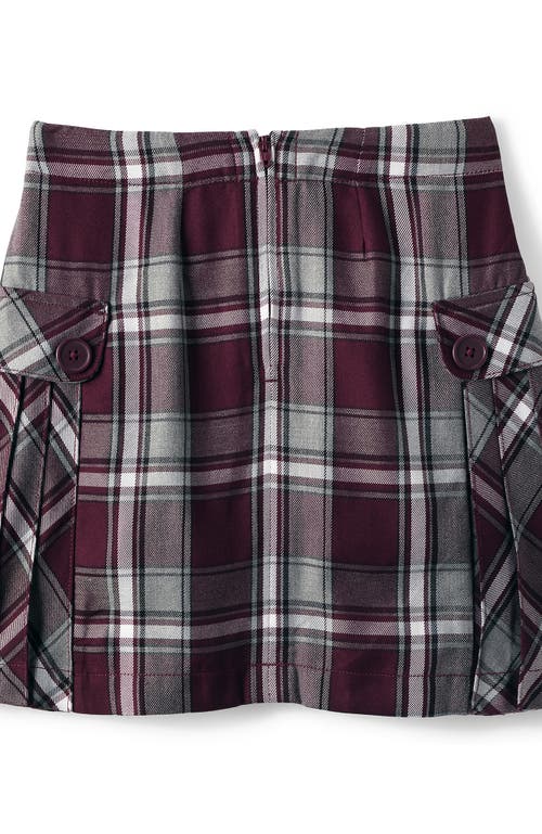 Lands' End School Uniform Girls Side Pleat Plaid Skort Above Knee In Multi