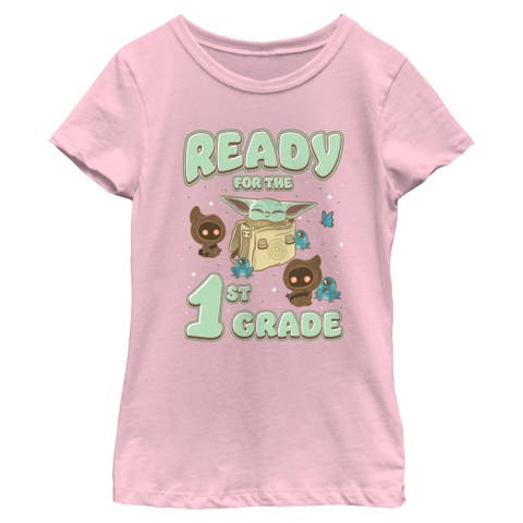 Girl's Star Wars The Mandalorian Ready For 1st Grade  Graphic T-Shirt