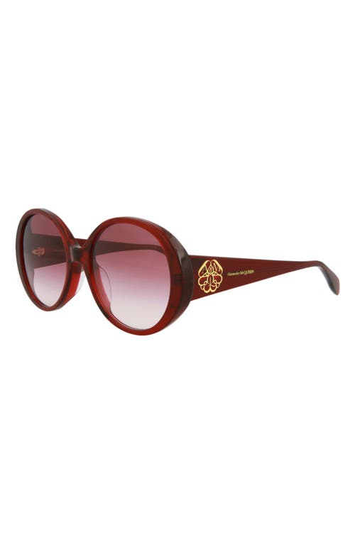 Alexander Mcqueen Round-frame Acetate Sunglasses In Burgundy