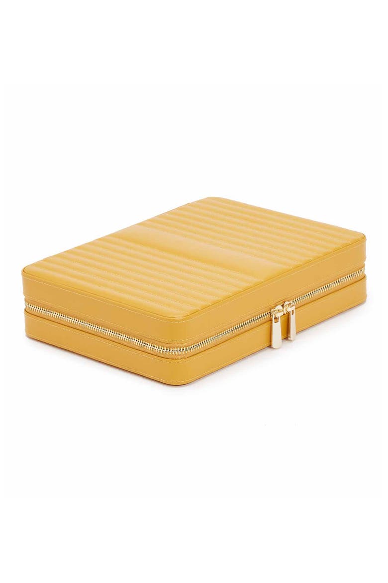Large Maria Zip Jewelry Case, Main, color, MUSTARD