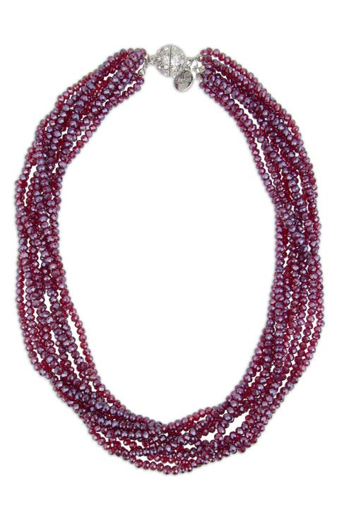 Multi-Strand Crystal Necklace