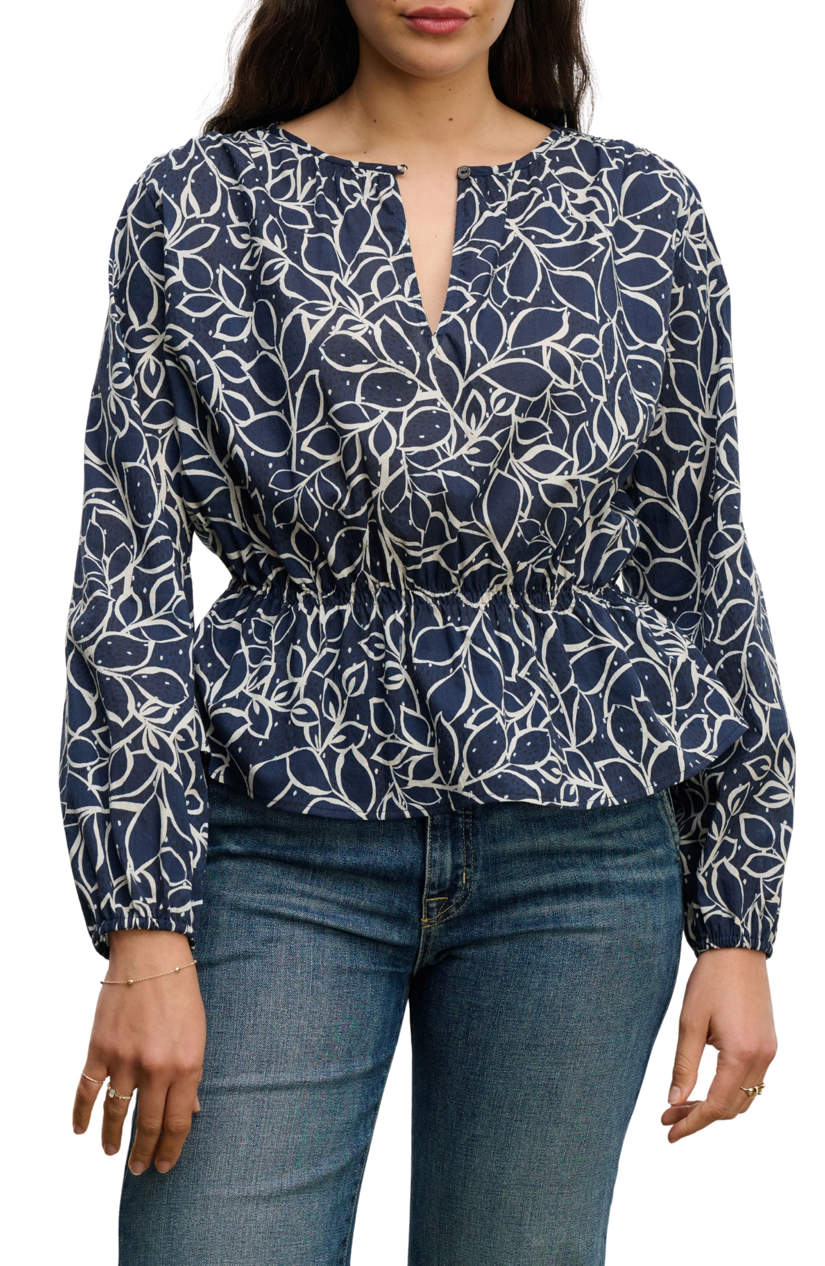 Wynne Printed Voile Peplum Top