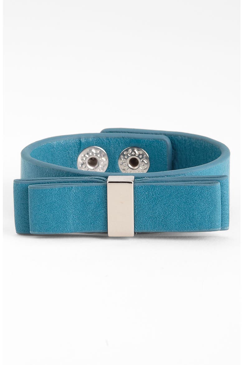 'Bow Wow Wow' Bracelet, Main, color, RHODIUM/ TEAL