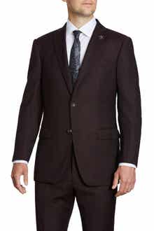 John Varvatos Star USA Red Two Button Notch Lapel Suit Separates Jacket