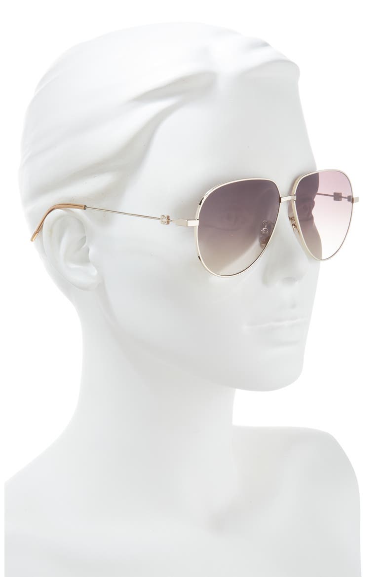 GV Speed Gradient Pilot Sunglasses, Alternate, color, GLD/BRNG