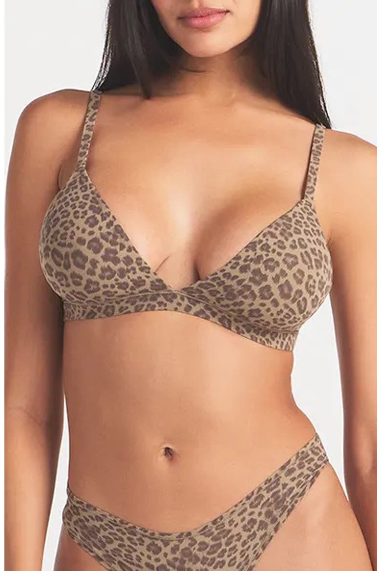 Fits Everybody Triangle Bralette, Main, color, DESERT LEOPARD INK PRINT