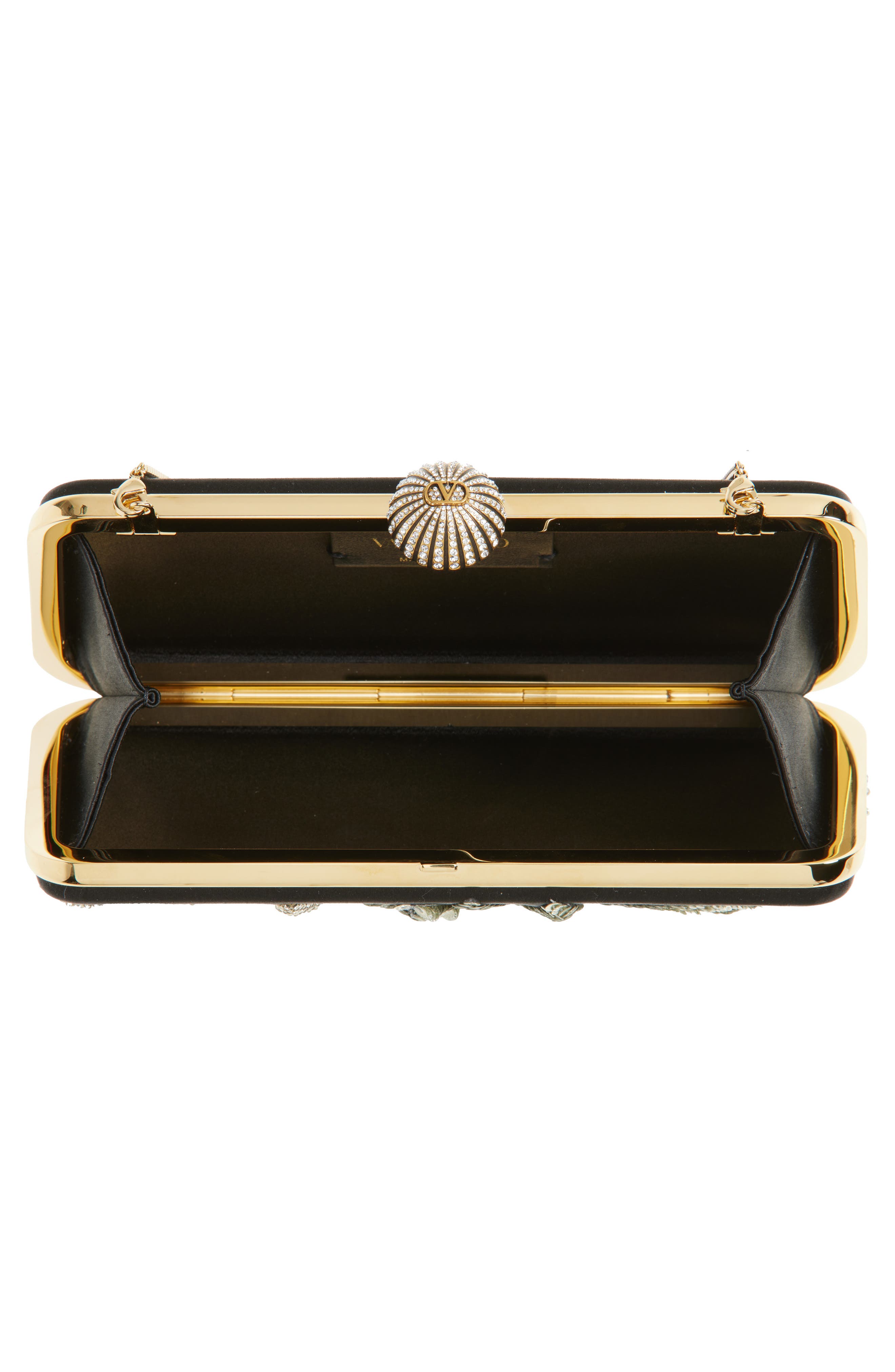 Valentino Garavani Carry Secrets Embellished Minaudière, Alternate, color, Black/ Crystal