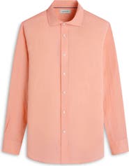 Bugatchi Axel Shaped Fit Linen Button-Up Shirt