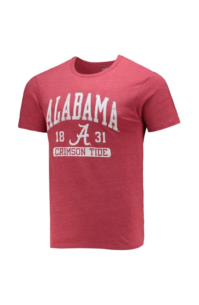 LEAGUE COLLEGIATE WEAR Men's League Collegiate Wear Heathered Crimson Alabama Crimson Tide Volume Up Victory Falls Tri-Blend T-Shirt, Alternate, color, 
