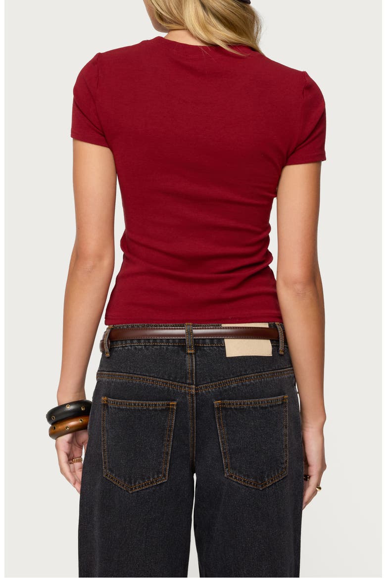 Daphney Rib T-Shirt, Alternate, color, BURGUNDY
