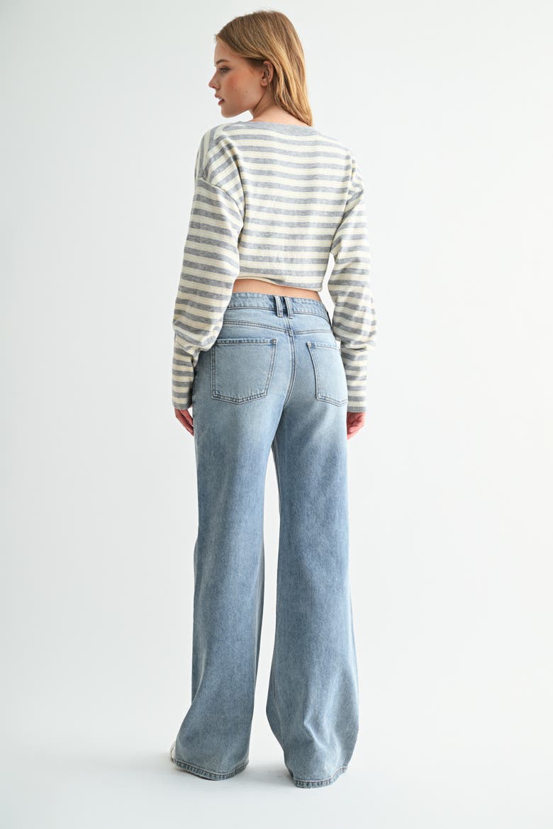 The Meridian High Rise Relaxed Flare Jean, Alternate, color, Light Wash