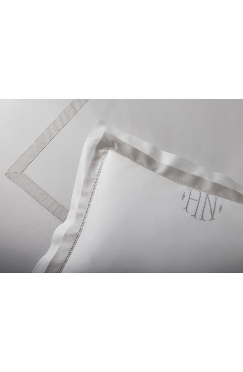 Matouk Ambrose Set of 2 600 Thread Count Pillowcases, Alternate, color, Bone/ Silver