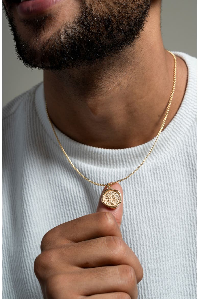 Men's Tree of Life Talisman Necklace, Alternate, color, Yellow Gold Vermeil