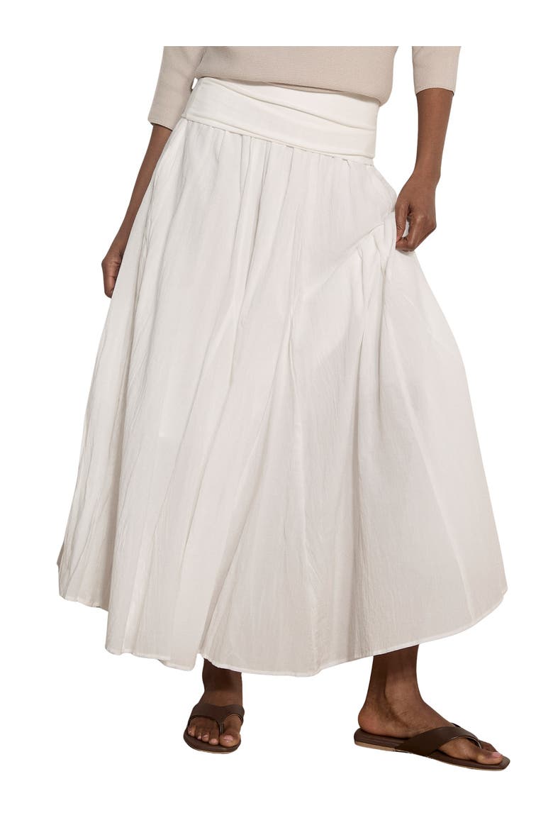 Large Waistband Cotton Midaxi Skirt, Main, color, Cream