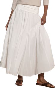 Apricot Large Waistband Cotton Midaxi Skirt