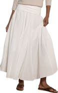 Apricot Large Waistband Cotton Midaxi Skirt