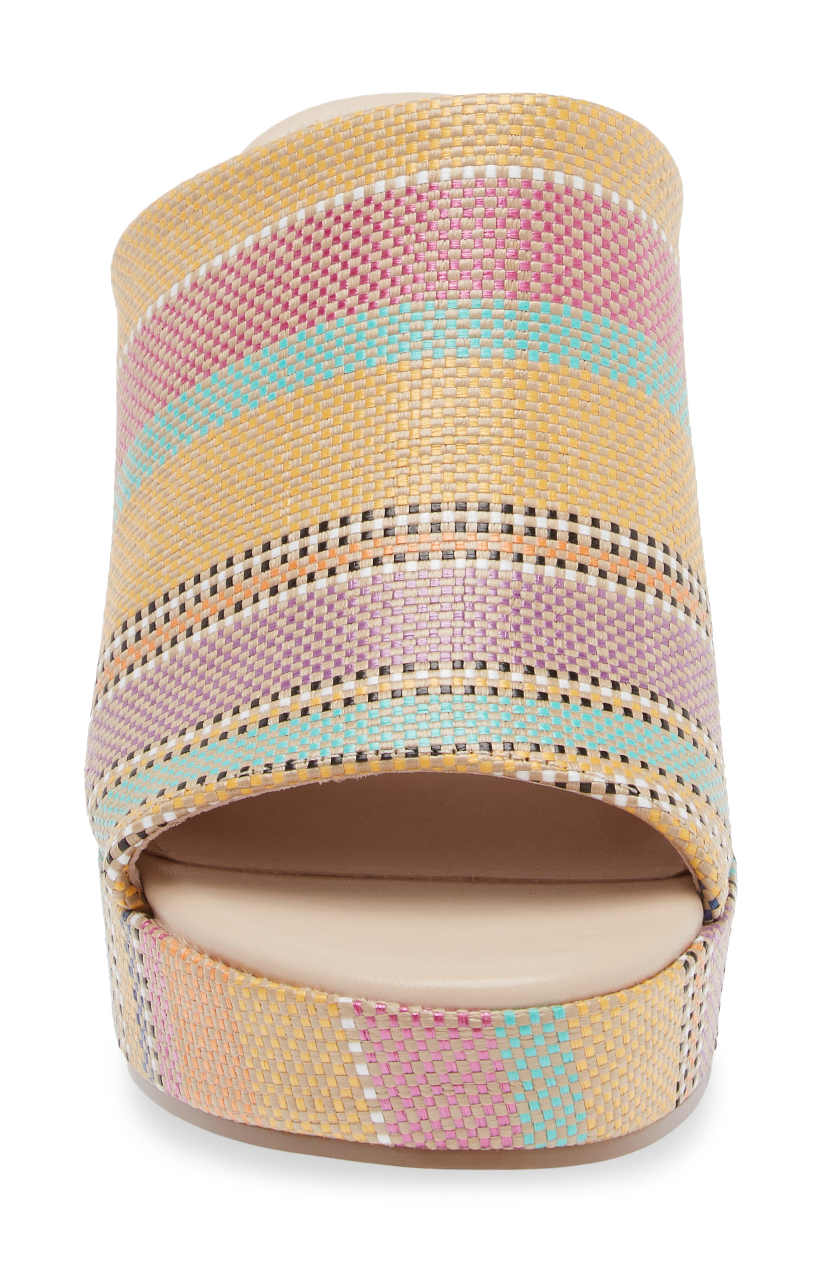 Cecelia New York Frost Wedge Slide Sandal, Alternate, color, Beige Multi Raffia