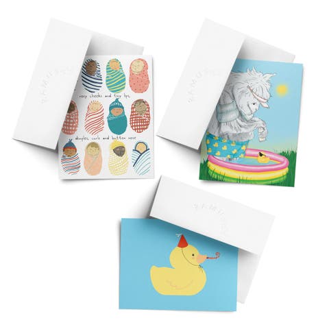 Baby Greeting Card Pack (3ct) "Yeti, Duck, Babies"