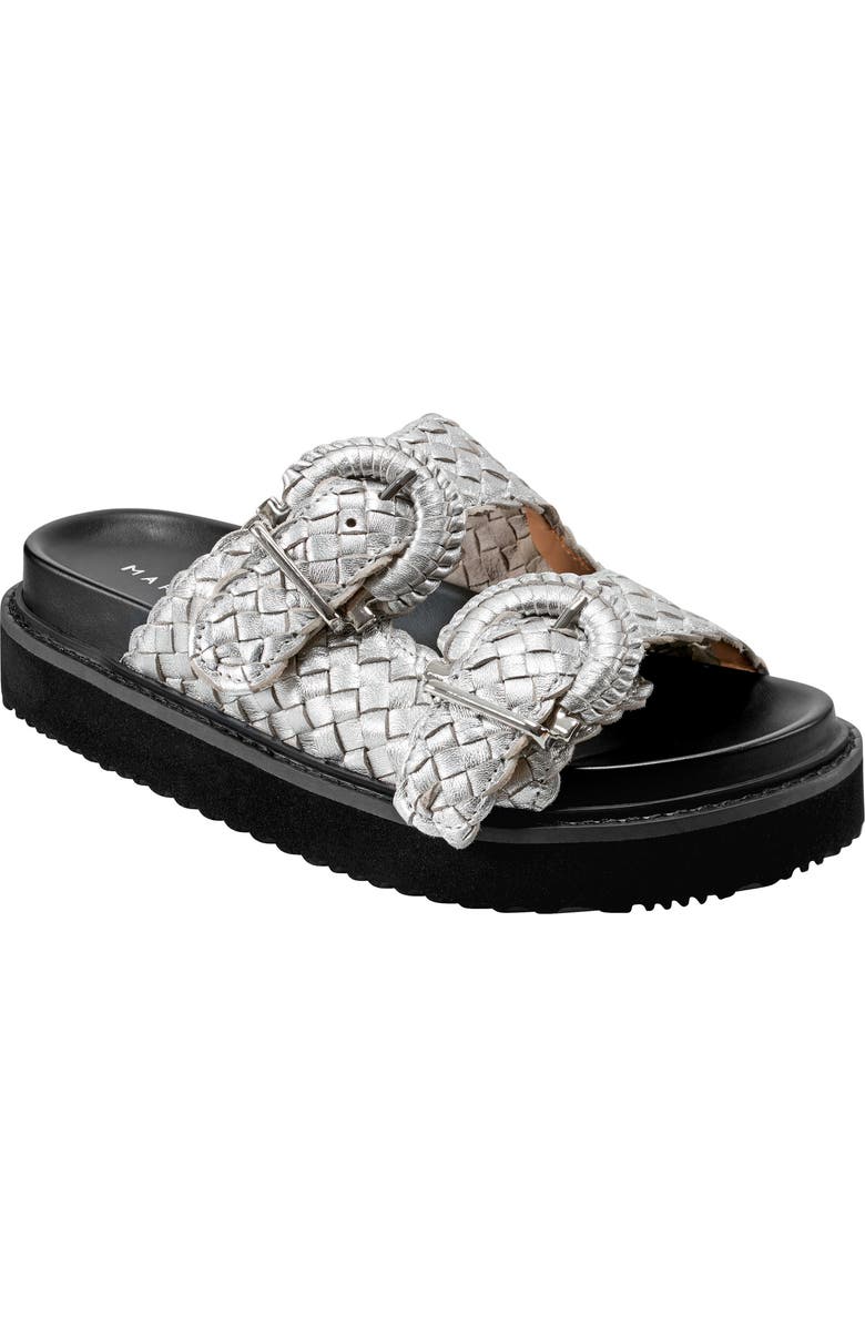 Marc Fisher LTD Auggie Two Strap Sandal, Main, color, Silver