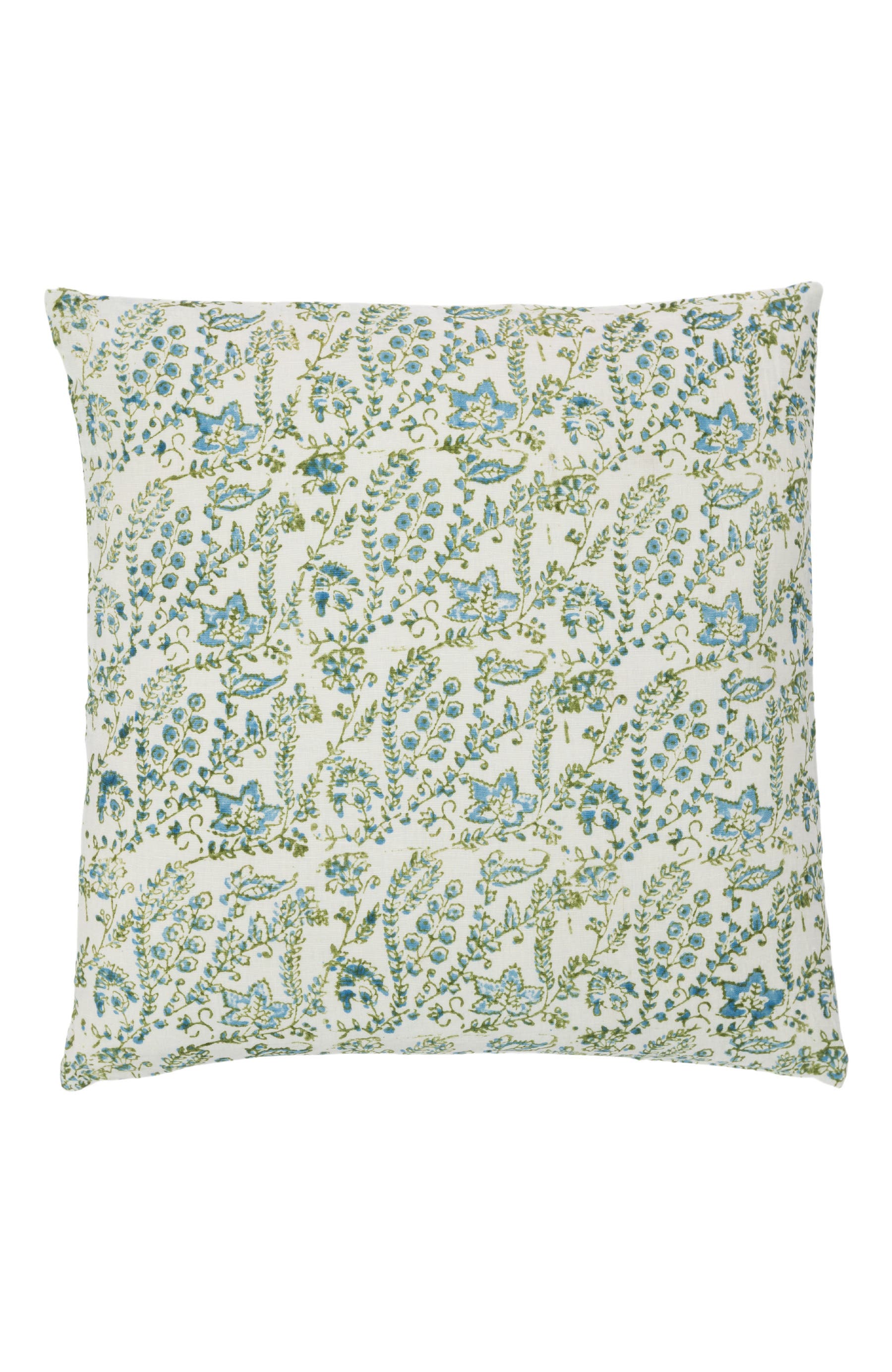 Alamwar Fleur Decorative Pillow - Cornflower Blue/Moss Green, 20x20