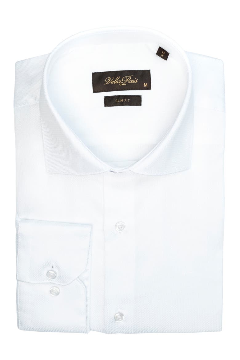 Berwick Slim Fit Cotton Dress Shirt, Alternate, color, WHITE