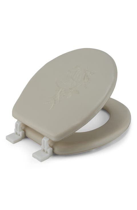Embroidered Padded Soft Round Toilet Seat
