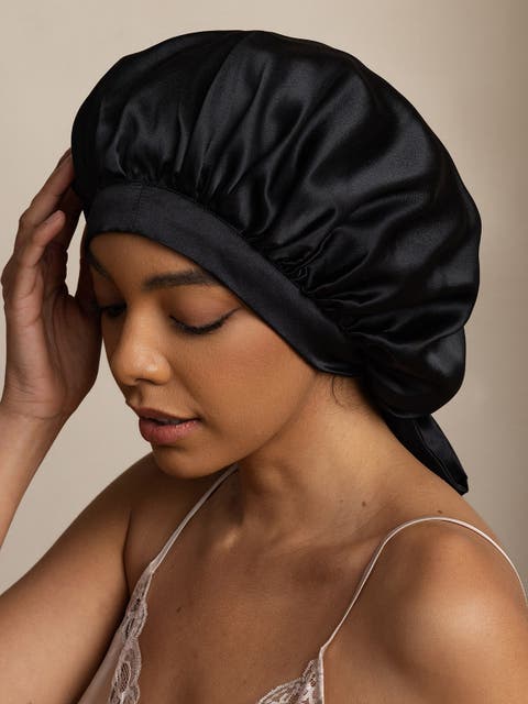 Women's Mulberry Silk Bonnet with Long Ribbons