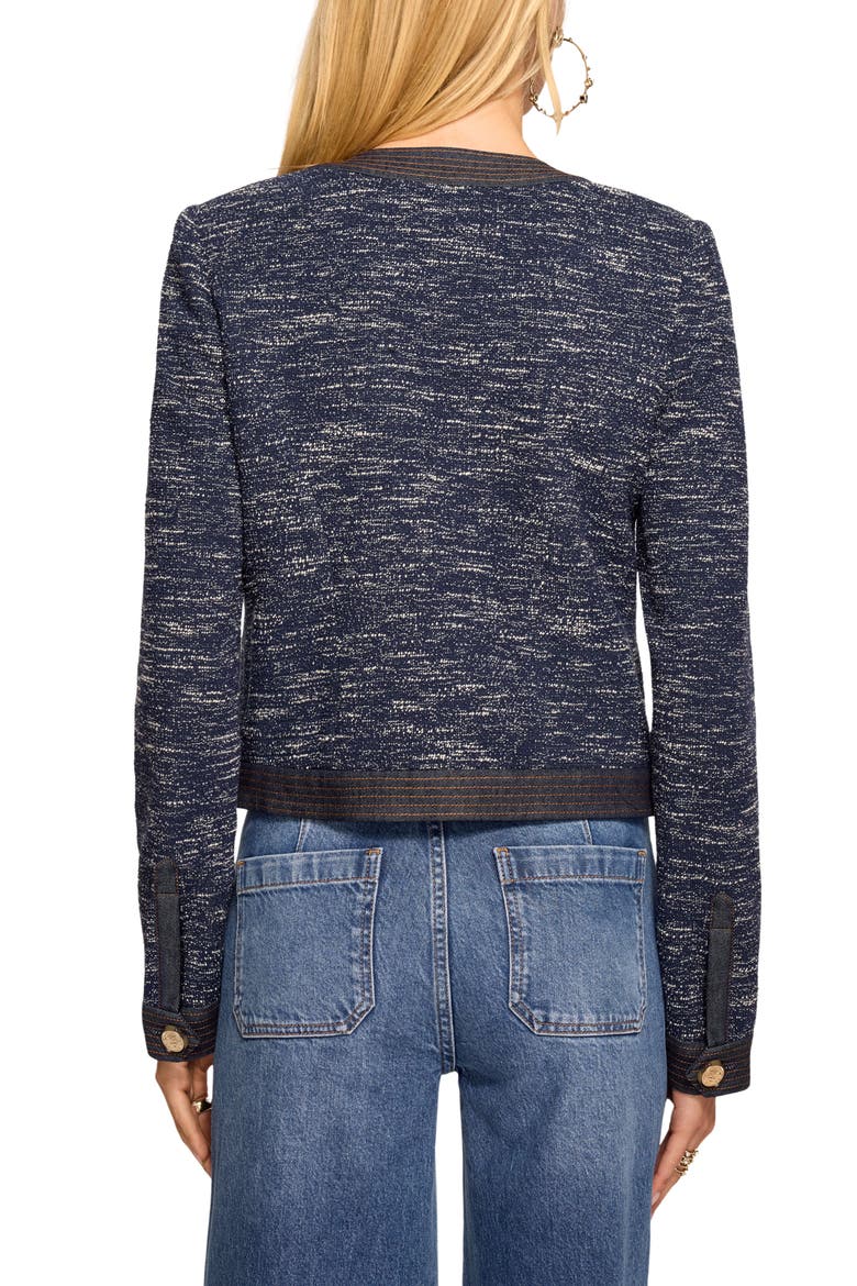 Delia Tweed Jacket, Alternate, color, NAVY TWEED