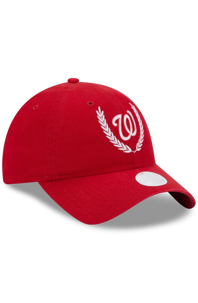 New Era Women's New Era Red Washington Nationals Leaves 9TWENTY Adjustable Hat, Alternate, color, Red