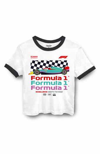Formula 1 Graphic Cropped Ringer T-Shirt